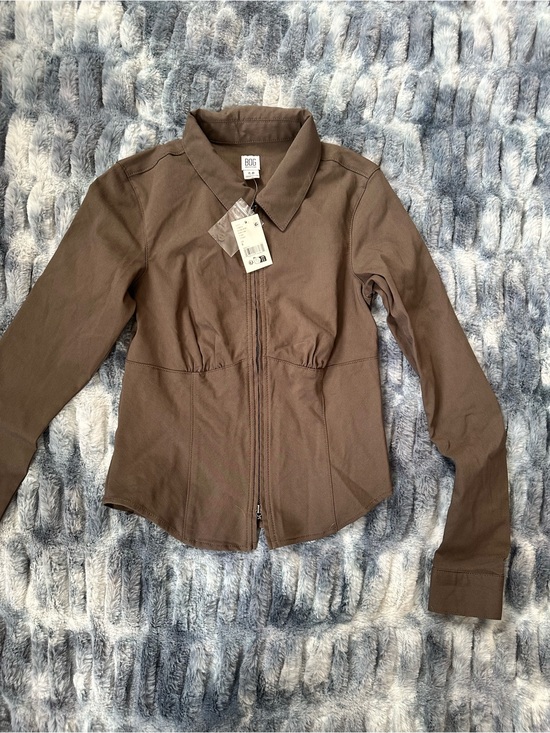 BDG Tops - BDG Olive-Brown Zip Front Utility Jacket